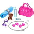 thumbnail image 2 of Barbie Fitness Doll, Red-Haired, with Puppy and 9 Accessories, Including Yoga Mat with Strap, Hula Hoop and Weights, Gift for Kids 3 to 7 Years Old, 2 of 5