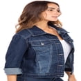 thumbnail image 4 of SKYLINEWEARS Women Denim Jacket Button UP Long Sleeve Ladies Stretch Trucker Jean Jackets, 4 of 5