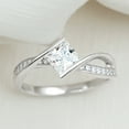 thumbnail image 6 of Rosec Jewels Lab Diamond Bypass Engagement Ring - 6 mm Princess Cut Ring - EF-VS Quality, 14K White Gold, US 6.50, 6 of 8