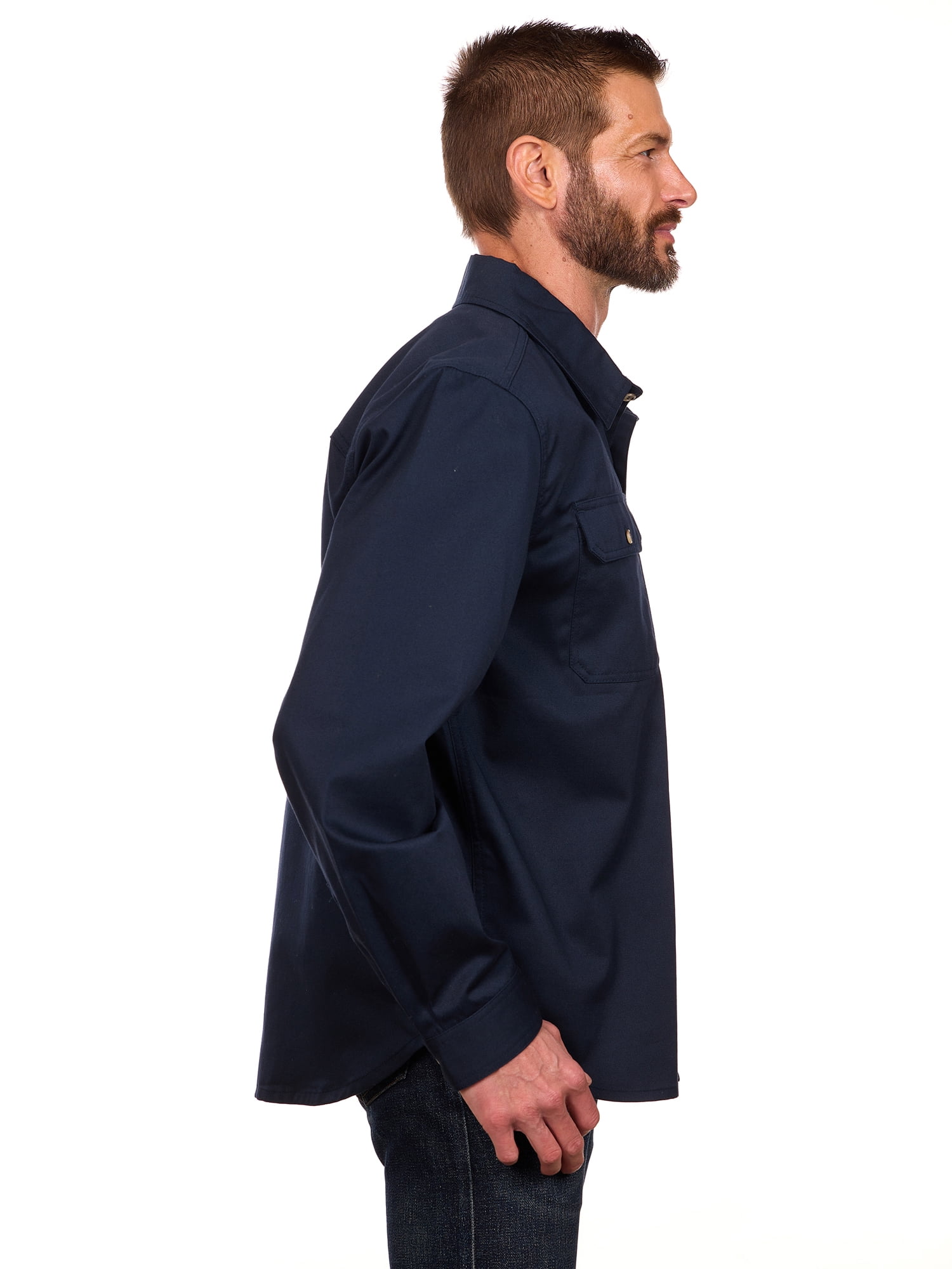 Bass Creek Outfitters Men's Flame Resistant Long Sleeve Twill Work Shirt, Sizes M-2XL
