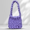 thumbnail image 2 of Bolso Mensajero para Mujer Bolso Mano Suave Tejido A Mano Tejido Sólido (púrpura), 2 of 7