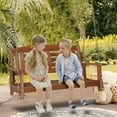 thumbnail image 2 of Zimtown 2 Person Fir Wood Porch Swing with Chain - Reddish Brown Double Firwood, 2 of 11