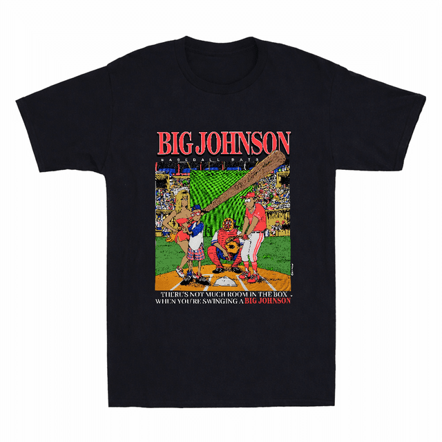 Big Johnson Baseball Graphique Rétro Drôle Adulte Humour Sport Unisexe T-Shirt V16966, jusqu'à Taille 3TG