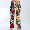 thumbnail image 2 of 250th Anniversary Pants for Women United States American Flag Print Elastic High Waist Pajama Bottoms Wide Leg Relaxed Fit Comfy Breathable Pants, #01 Multicolor, S, 2 of 5