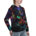 thumbnail image 6 of Goofa Futuristic Cat Warrior for Women's Hooded Sweatshirt with Eye-catching Drawstrings- Lightweight Pullover Hoodie with Kangaroo Pocket, Perfect for Everyday Wear-X-Large, 6 of 7