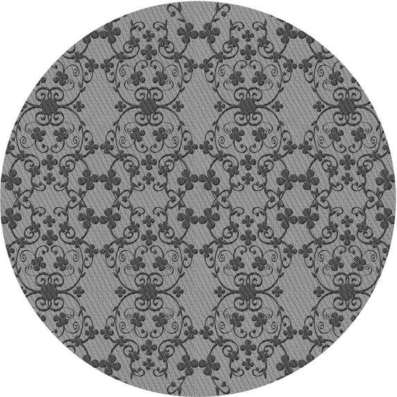 Ahgly Company Indoor Square Patterned Dark Gray Area Rugs, 3' Square