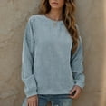 thumbnail image 2 of Timegard Hauts pour Femmes Col Rond Manches Longues Tricot Confortable Blouse Automne Basique Décontractée Chandails en Molleton Amples, 2 of 5