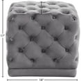 thumbnail image 4 of Meridian Furniture Stella Contemporary Velvet Ottoman/Stool in Gray, 4 of 4