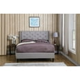 thumbnail image 3 of Oliver and Smith Queen Upholstered Platform Bed Frame Grey - 51 Inch Tall Button Tufted Headboard - Soft Linen Fabric Wood Slats - Modern Fabric Design - Easy Assembly (ASTOR), 3 of 6