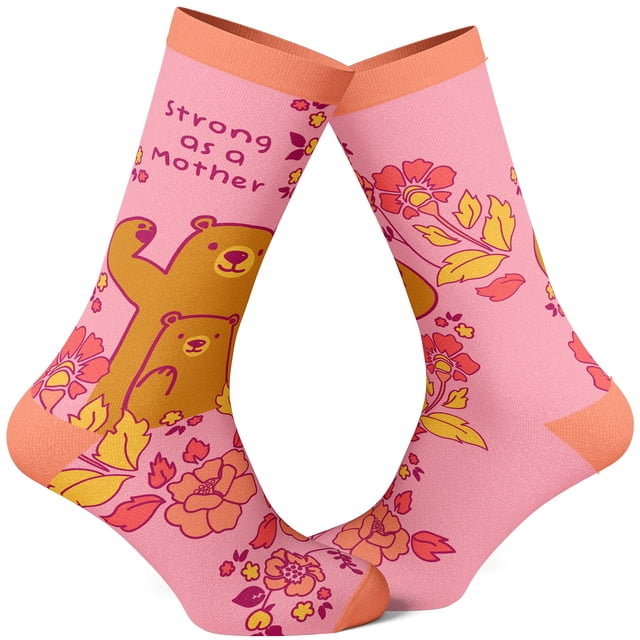 Femmes Fortes comme une Mère Chaussettes Mignon Mother'S Day Maman Ours Parenting Chaussures Graphiques