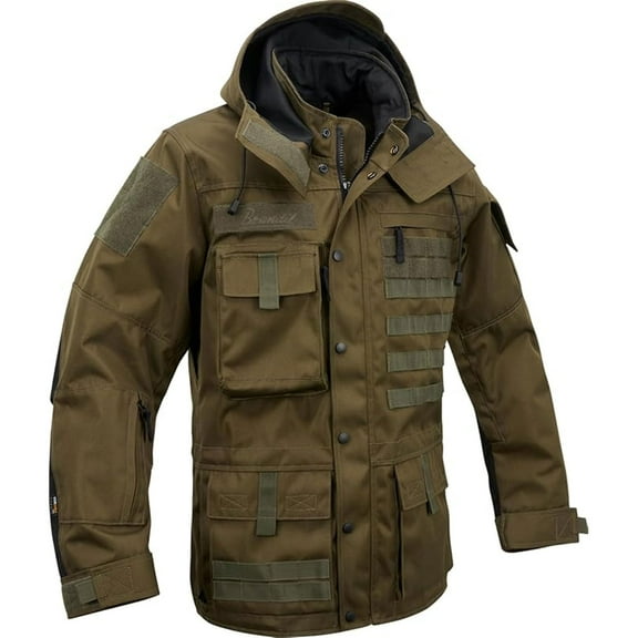 BRANDIT INDIVIDUAL WEAR Adult Male Commando TAC Outdoor Jacket, Color: Olive, Size: S