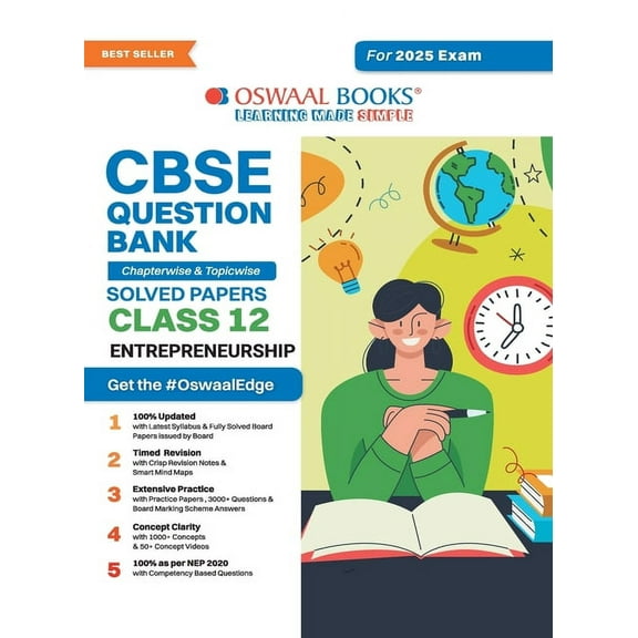 Oswaal CBSE Question Bank Class 12 Entrepreneurship, Chapterwise and Topicwise Solved Papers For Board Exams 2025, (Paperback)