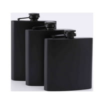 opvise 6oz/7oz/8oz Hip Flask Leak-proof Convenient Stainless Steel Matte Black Whiskey Flask for Outdoor S