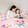 thumbnail image 4 of Homewish Retro Flower Floral 7-Piece Twin Bedding Sets,Pink Plaid Grid Bedding Comforter Set,Blue Bow Knot Ribbon Sheet Sets For Girls Teens,Microfiber Bedroom Decor Reversible, 4 of 8