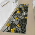 thumbnail image 5 of Yellow/Grey/Silver/Black/Abstract Area Rug Modern Contemporary Circles and Wavey Swirlls Design Pattern, 5 of 5