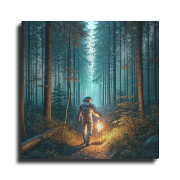 Luxe Metal Art 'Explorer' by Rey Klimt Metal Wall Art, 12" x 12"