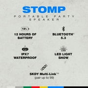 Skullcandy Stomp Bluetooth Speaker – IPX7, LED Lights & Strobe Modes, 12H Battery, Bone