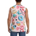 thumbnail image 4 of Uemuo Cupcakes and Donuts Pattern Men's Sleeveless T-Shirt,Muscle Athletic Tank Top, Moisture-wicking Quick-dry Breathable Classic Tee Top for Gym Run Outdoor Sports-Large, 4 of 8