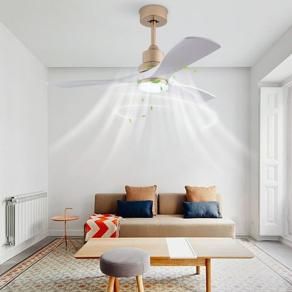 Miumaeov 48inch Ceiling Fan Lamp Fan Chandelier Dimmable LED Pendant Light Fixture with Remote Control