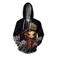 thumbnail image 3 of Sudadera con capucha y cremallera para hombre, ropa de otoño, sudadera con capucha con estampado de espantapájaros aterrador, sudaderas para hombre, ropa Y2K para hombre, sudaderas con capucha y crema, 3 of 5