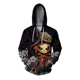 thumbnail image 3 of Sudadera con capucha y cremallera para hombre, ropa de otoño, sudadera con capucha con estampado de espantapájaros aterrador, sudaderas para hombre, ropa Y2K para hombre, sudaderas con capucha y crema, 3 of 5