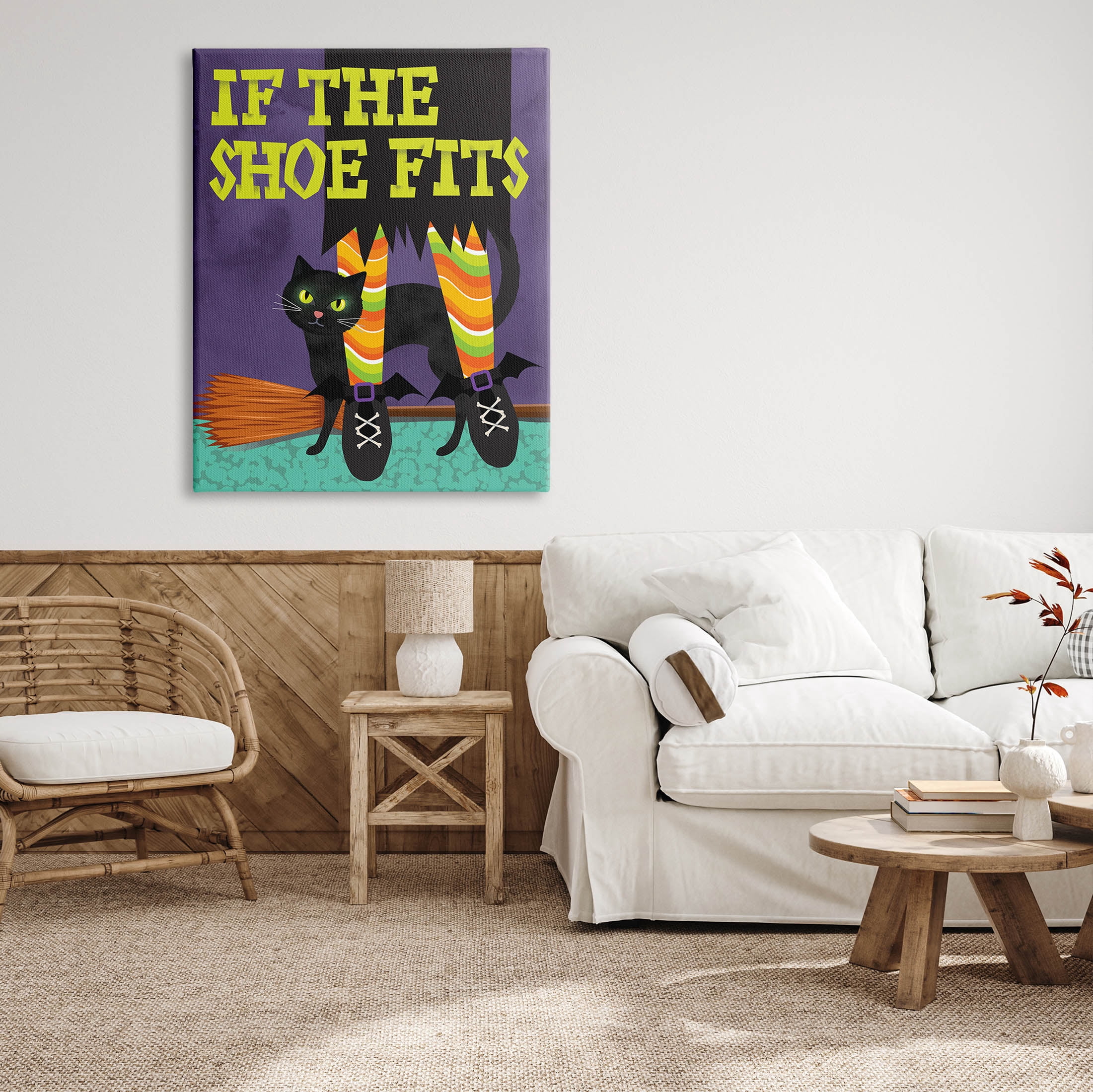 Stupell Industries If The Shoe Fits Witch Graphic Art Gallery Wrapped Canvas Print Wall Art, Design by Linda Birtel