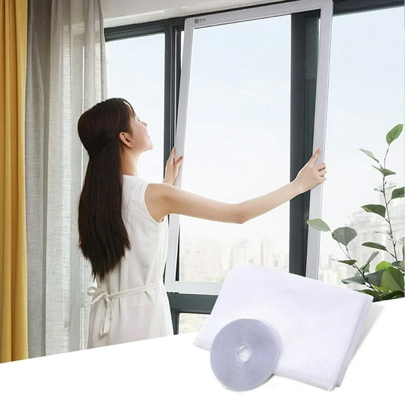 AURORA TRADE Window Screen Self Adhesive Strong Stickiness Labor-saving Anti-Insects Simple Installation Transparent Gauze Indoor DIY Window Net Fine Mesh Screen Home Supplies