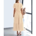 thumbnail image 3 of Vestido casual BTFBM para mujer, verano 2025, cuello en V y cintura elástica, 3 of 9