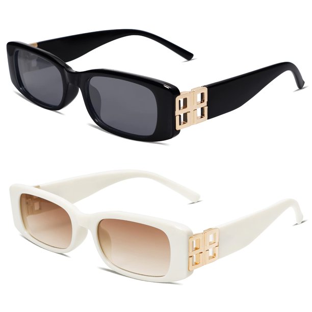 Gafas de sol Allarallvr Rectangle para mujer 90s Retro Trendy Y2K