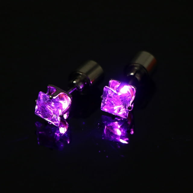 Heliisoer Boucles d'Oreilles Lumineuses en Diamant LED Cool Colorées avec Lumières LED