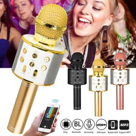 Wireless Bluetooth Karaoke Microphone for Kids, EEEkit Kids Karaoke Machine Portable Handheld Mic Speaker Toy Home Party Birthday Graduation for iPhone Android iPad PC All (Best Karaoke For Android)
