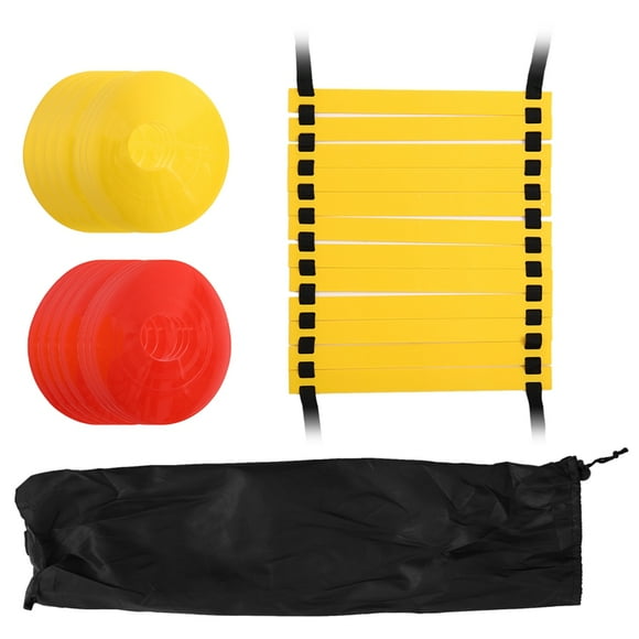 Sports Speed Agility Training Set 10 Disc Cones and Agility Ladder for Football Basketball Rugby Track