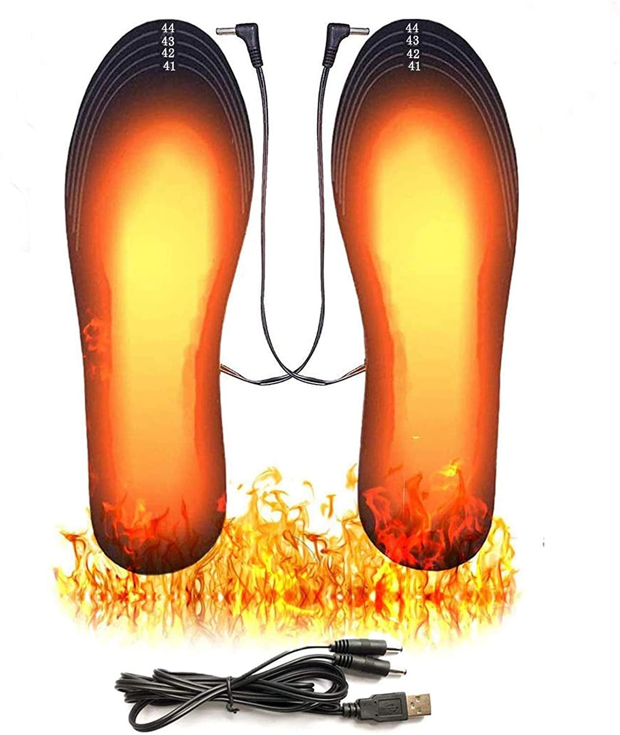 Electric Heated Insoles USB Rechargeable Foot Warmer Outdoor Feet Heater Winter 