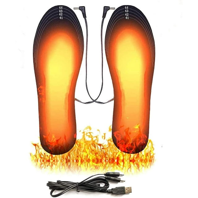 Plantillas térmicas eléctricas, plantillas térmicas, calefacción de zapatos recargable por USB, almohadilla térmica lavable para zapatos, pies calientes en aventuras de invierno como caza, trabajo, e Namotu HMFJ201