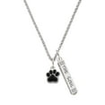 thumbnail image 1 of Delight Jewelry Silvertone Small Black Paw Silvertone Hope Anchors the Soul Bar Charm Necklace, 23", 1 of 4