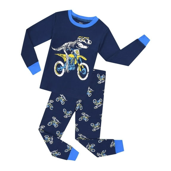 Hienoo Infant Boys' Cartoon Print Long Sleeve Top and Pants Pajama Set Sleepwear Outfits