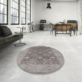 thumbnail image 3 of Ahgly Company Indoor Round Mid-Century Modern Silver Pink Oriental Area Rugs, 7' Round, 3 of 6