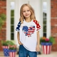 thumbnail image 2 of AUNVITO Kids Patriotic Print Raglan Sleeve Casual Short Sleeve T-Shirt Round Neck Comfortable Fit Graphic Tee Independence Day Theme, 2 of 7