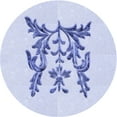 thumbnail image 1 of Ahgly Company Tapis Rond Lavable en Machine Intérieur Transitionnel Bleu Lavande, 6 Pieds Rond, 1 of 7