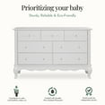 thumbnail image 6 of Evolur Aurora 7 Drawer Double Dresser in Frost, Spacious Drawers, 6 of 9