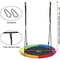 thumbnail image 4 of OLIYNEDY Saucer Swing - 900D Oxford Waterproof Tree Swing for Kids and Adults - with 2 Adjustable PE Ropes and 2 Stainless Steel Carabiners for Outdoor and Indoor Multicolor, 4 of 6