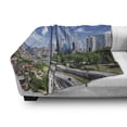 thumbnail image 3 of City Soft Flannel Fleece Blanket, Kuala Lumpur Skyline in a Clear Day Financial District Highway Skyscrapers, Cozy Plush for Indoor and Outdoor Use, 50" x 60", Pale Grey Blue Green, by Ambesonne, 3 of 6