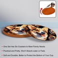 thumbnail image 4 of Corgi Set of 6 Cool Round Microfiber Leather Coasters, 11x11 cm/4.3x4.3 in, Stylish Drink Mats for Home and Office Decor, 4 of 6
