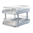 thumbnail image 2 of Organizador de escritorio con 2 pequeñas cajas de almacenamiento y doble asa. Gris, 2 of 9