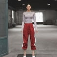 thumbnail image 1 of LSLJS Pantalon Tendance Hip-hop Réfléchissant pour Femmes, Pantalon de Survêtement pour Femmes, 1 of 4