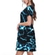 thumbnail image 2 of Fotbe Lightning Vestido Largo de Moda para Mujer, Vestido Tipo Camiseta con Manga Corta y Estilo Casual a Rayas y Bloques de Color, 2 of 6
