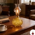 thumbnail image 4 of Vintage Style Oil Lamp with Glass Candle Holder, Retro Glass Clear Kerosene Lamp Lantern, Clear Hurricane Oil Lamps for Table Centerpiece, Wedding Decor, Elegant Retro Design (White), 4 of 6