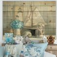 thumbnail image 2 of Designart 'Summer Nautical House' Nautical & Coastal Print on Natural Pine Wood, 2 of 3