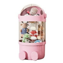 Vertical Toy Storage Tube Transparent Stuffed Animal Organizer With Zipper Lid PP Durable Kids Home Textile Bucket