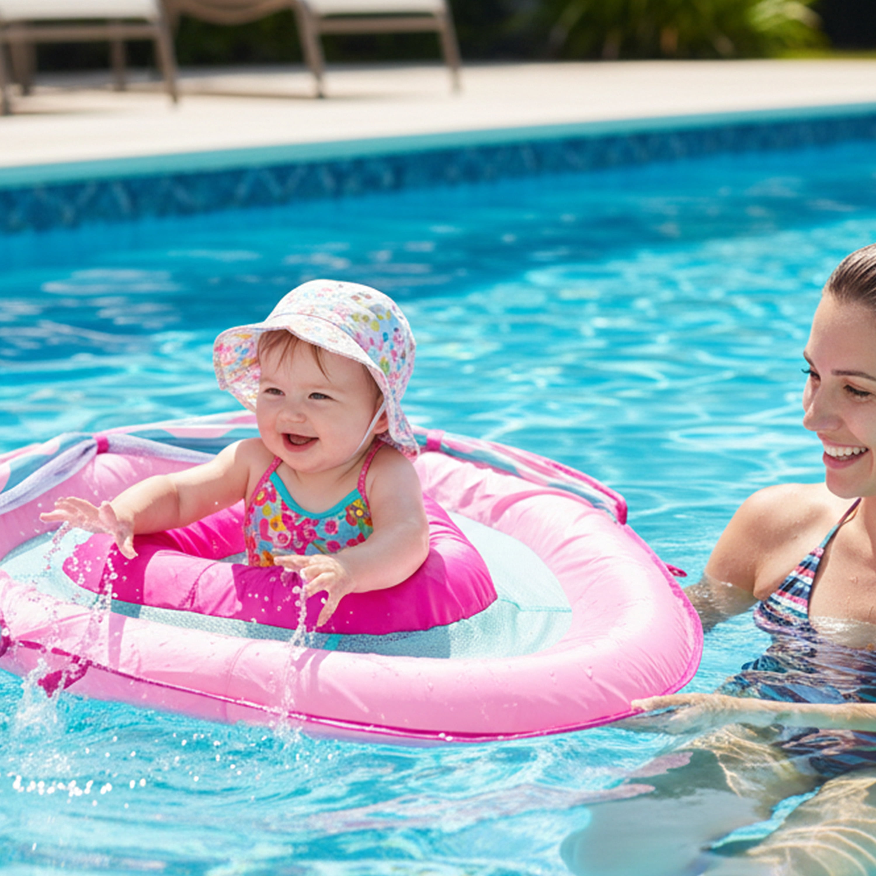 Aqua SwimSchool Grow-with-Me BabyBoat Pool Float for Infants 6-24 Months, Pink